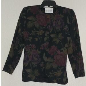 First Editions Floral Blazer Vintage Whimsigoth Dark Romantic (CL)